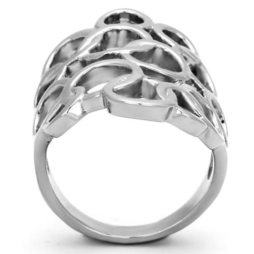 ARTK939 Stainless Steel High Polished Interlocking Circles Fashion Ring Women's Sz 5-10